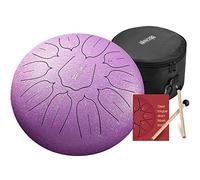D Key Lotus Flower Steel Lengua Tambor para adultos y niños, 11 notas Instrumento de percusión a mano 10 pulgadas, adecuado para meditación personal, yoga, zen