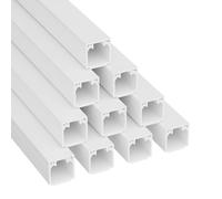 D-Line 1D1616W/10 Canaleta Cuadrada, tapacables Autoadhesivo, gestión de cableado para ocultar cables - 10 x 16 mm (anch.) x 16 mm (alt.) - Tramos de 1 m (Multipack de 10 m) - Blanco