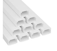 D-Line 1D2516W/10 Canaleta Cuadrada, tapacables Autoadhesivo, gestión de cableado para ocultar cables - 10 x 25 mm (anch.) x 16 mm (alt.) - Tramos de 1 m (Multipack de 10 m) - Blanco