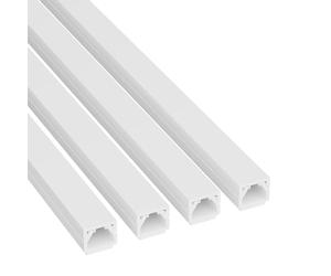 D-Line 1M108W-4PK Canaleta cuadrada, tapacables autoadhesivo: 10 mm (anch.) x 8 mm (alt.) Longitud de 1 metro, 4 piezas