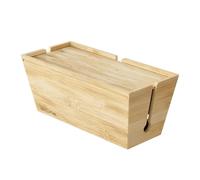 D-Line Caja Organizadora de Cables de Bambú | Caja Natural para Gestión de Cables y Regletas | Organizador Ecológico con Tapa Deslizante | Solución Elegante para Ocultar Cables