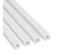 D-Line Canaleta de cable de 13 pies, cubierta de cable autoadhesiva, oculta 1 cable, se puede pintar, 4 x 0,3 pulgadas de alto x 39 pulgadas de largo, color blanco