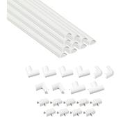 D-Line Micro+ 2010W-400, Canaletas adhesivas para cables, Solución para organizar, proteger y cubrir cables - 10x 20mm (anch.) x 10mm (alt.) x 40 cm longitudes (4-metro) - Blanco