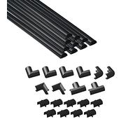D-Line Micro+ 2010B-400, Canaletas adhesivas para cables, Solución para organizar, proteger y cubrir cables - 10x 20mm (anch.) x 10mm (alt.) x 40 cm longitudes (4-metro) - Negro