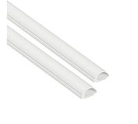 D-Line Canaleta para Cables 20x10mm Pack 2m, Perfil Semicircular, Cubrecables Autoadhesivo Pintable para Gestión de Cables - 2X 1m - Blanco