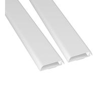 D-Line, Canaletas, Cubierta para Cables de TV en Paredes, Se Puede Pintar, Autoadhesiva, Diseño de una Pieza articulado - 2X 60 mm (Ancho) x 15 mm (Alto) x 400 mm de Longitudes - Color Blanco