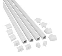 D-Line Canaletas para cables en forma de cuadrante - Multipack de 4 piezas (22x22 mm) de 1 metro de longitud en color bianco