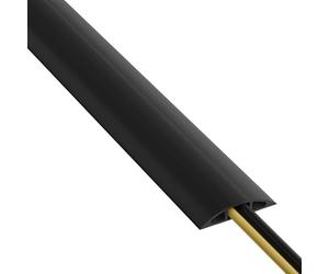 D-Line CC-1/9M Canaleta pasacables para suelo, Protector de cables, Cubre cables suelo - Cavidad para cables = 17mm (anch.) x 9mm (alt.) - 9-metro longitud - Negro