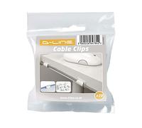 D-Line CTCLIP20PK, Clips para organizar cables, prácticos sujeta cables adhesivos, Abrazaderas para cables de cargadores de móvil y luces decorativas - Paquete de 20, Blanco