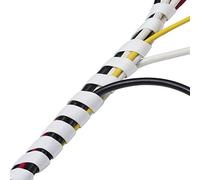 D-Line CTW2.5W Protector y organizador de cables en espiral, Funda en espiral para cables de 10 a 40mm de diámetro - 2.5m longitud - Blanco