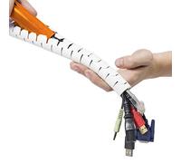 D-Line CZ252.5B Cubiertas para cables eléctricos, Cable Zipper para cubrir y organizar cables, Organizador de cables - 25mm Diámetro x 2.5m longitud - Blanco