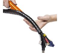 D-Line CZ252.5B Cubiertas para cables eléctricos, Cable Zipper para cubrir y organizar cables, Organizador de cables - 25mm Diámetro x 2.5m longitud - Negro