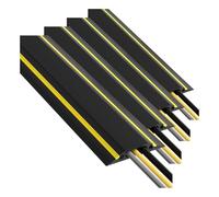 D-Line FC83B, Canaleta de Suelo para Cables, Pasacables, Oculta y previene Accidentes - Cavidad : 30mm (anch.) x 10mm (alt.) - 1,8-Metro Longitud - Negro y Amarillo (Paquete de 4)