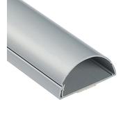 D-Line FLFR1D6030A R1D6030A Maxi+ -Organizador Decorativo TV, Cubierta de Cables eléctricos, solución Popular de gestión de cables-60 mm (Ancho) x 30 mm (Alto) -Efecto Aluminio (1 Metro de Longitud)