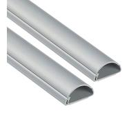 D-Line Mini 1D3015A-2PK, Canaletas de plástico para cables de red y líneas eléctricas, Canaletas para cables eléctricos -2x 30mm (anch.) x 15mm (alt.) x 1-metro longitudes (2-metro) - Efecto Aluminio