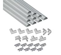 D-Line Mini 3015A-400, Canaletas adhesivas para cables, Solución para organizar, proteger y cubrir cables - 10x 30mm (anch.) x 15mm (alt.) x 40 cm longitudes (4-metro) - Efecto Aluminio
