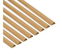 D-Line Mini Canal Portacables de 8 Metros, Cubierta de Cable Autoadhesiva, Solución de Gestión de Cables, 30mm (Ancho) x 15mm (Alto), 8 Piezas de 1 Metro (Multipack de 8 metros), Efecto Roble