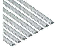 D-Line Mini Canal Portacables de 8 Metros, Cubierta de Cable, Solución de Gestión de Cables, 30mm (Ancho) x 15mm (Alto) , 8 Piezas de 1 Metro (Multipack de 8 metros), Efecto de Aluminio