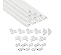 D-Line Mini Canaletas adhesivas de PVC para cables, Multipack de 10 piezas (30x15mm) de 40cm de longitud (4-metro) en color blanco - Solución para organizar, proteger y cubrir cables