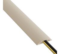 D-Line - Pasacables de suelo, 9 m, protector de cables de suelo, cubierta para alargadores, protege los cables, evita tropiezos, gestión de cables, canal interior: 16 mm (ancho) x 7,8 mm (alto), beige