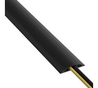 D-Line Pasacables Suelo 1,8 m, Canaleta Cables Suelo, Protector Cable, Base Estriada Antideslizante - Canal para Cable 17 mm (An) x 9 mm (Al) - Longitud 1,8 m - Negro