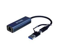 D-Link Adaptador DUB-2315, USB y USB-C a Puerto RJ-45 Ethernet LAN 2.5 Gigabit, Plug&Play, Compatible Thunderbolt 3, MacOS y Windows, Chromebook, iPad Pro, Negro.