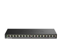 D-Link DGS-1016S Switch Gigabit no administrado de 16 Puertos, sin Ventilador, Perfil bajo, Carcasa de Metal, Montaje en Escritorio/Pared, Plug and Play, 802.1p QoS, 802.3az EEE Negro DGS-1016S