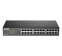 D-Link DGS-1024D - Switch 24 Puertos Gigabit (LAN RJ-45, sin gestión, 1000 Mbps por Puerto, QoS, Carcasa metálica, Montaje en Rack para pymes) Color Negro y Plata