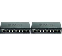 D-Link DGS-1100-08V2, Switch Smart 8 Puertos Gigabit, RJ-45, Gestión Web, Layer 2, VLAN, sobremesa, sin Ventilador, IGMP Snooping, VoIP VLAN, QoS, Seguridad Red, sin Ventilador, Negro (Paquete de 2)
