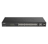 Conmutador gestionado Smart+ D-Link DGS-1100-26MPV2 [24 Gigabit Ethernet PoE máx., 2 GbE/SFP combinados]