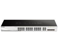 D-Link DGS-1210-24/E - Switch 24 Puertos Gigabit y 4 Puertos SFP Combo 100/1000 Mbps, Altura 1U, VLAN automática para Video vigilancia y telefonía IP - Solo Cable de alimentación de la UE