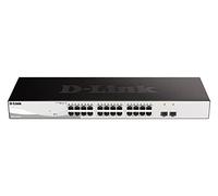 D-Link DGS-1210-26/E - Switch 24 Puertos Gigabit y 2 Puertos SFP 100/1000 Mbps (Altura 1U, VLAN automática para Video vigilancia y telefonía IP) - Solo Cable de alimentación de la UE