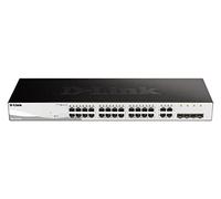 D-Link DGS-1210-28/E - Switch 24 Puertos Gigabit y 4 Puertos SFP Combo 100/1000 Mbps (Altura 1U, VLAN automática para Video vigilancia y telefonía IP) - Solo Cable de alimentación de la UE