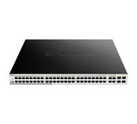 D-Link DGS-1210-52MP - Switch PoE 52 Puertos Gigabit y 4 Puertos SFP Combo (48 x PoE máx. 30 W por Puerto hasta un Total 370 W máx., Altura 1U, VLAN automática para Video vigilancia y telefonía IP)