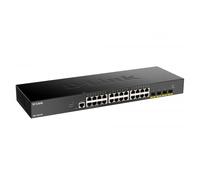 D-Link DGS-1250-28X - Switch 28 Puertos Gigabit Gestionable con UpLink a 10Gbps, Layer 2 y Layer 3 Lite (24x 10/100/1000BASE-T, 4X 10G uplink SFP+ y 1x Consola RJ-45), Negro