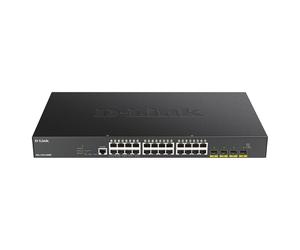 D-Link DGS-1250-28XMP/E Interruptor Smart Managed PoE+ Gigabit L3 con 24 Puertos 10/100/1000BASE-T PoE y 4 Puertos 10 Gigabit SFP+