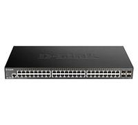 D-Link DGS-1250-52X - Switch 52 Puertos PoE Gigabit Gestionable con UpLink a 10Gbps, Layer 2 y Layer 3 Lite (48x 10/100/1000BASE-T, 4X 10G uplink SFP+ y 1x Consola RJ-45), Negro
