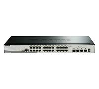 D-Link DGS-1510-28X/E, 28-Puertos Layer 2/3 Smart Managed Gigabit Stack Switch (24x 10/100/1000 Mbit/s Puertos, 4X 10G SFP+) - Cordon d'alimentation UE uniquement, Negro/Gris