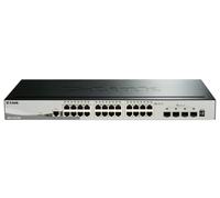 D-Link DGS-1510-28X - Switch 24 puertos Gigabit L2+ (funcionalidades L3) y 4 puertos 10G SFP+, apilable, altura 1U, VLAN automática para video vigilancia y telefonía IP