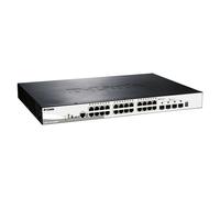D-Link DGS-1510-28XMP/E - Switch PoE de 24 Puertos Gigabit L2+ (Funcionalidades L3) y 4 Puertos 10G SFP+, VLAN automática para Video vigilancia y telefonía IP, hasta 370 W - Cable de la UE