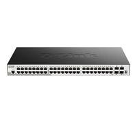 D-Link DGS-1510-52X - Switch 48 Puertos Gigabit L2+ (funcionalidades L3) y 4 Puertos 10G SFP+, apilable, Altura 1U, VLAN automática para Video vigilancia y telefonía IP