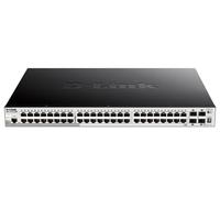 D-Link DGS-1510-52XMP - Switch Poe de 48 Puertos Gigabit L2+ (Funcionalidades L3) y 4 Puertos 10G SFP+, Apilable, Altura 1U, Vlan Automática para Video Vigilancia y Telefonía Ip, Hasta 370 W, Negro