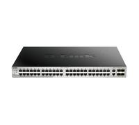 D-Link DGS-3130-54TS Switch Gestionado L3, 48 Puertos Gigabit Ethernet + 4 Puertos SFP+ 10G, Apilable, Rack Montable, Calidad de Servicio (QoS), 216 Gbps Capacidad de Conmutación