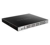 D-Link DGS-3630-28PC/SI - Switch PoE Gigabit Gestionable Layer 3 (20 puertos 10/100/1000 Mbps 802.3 at/af, 4 puertos SFP Combo, 4 puertos 10GbE SFP+, detección de bucles, prevención de fuga de datos)
