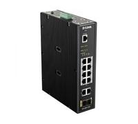 D-Link DIS-200G-12PS - Switch Industrial de 12 Puertos (10 Gigabit, 8 de Ellos PoE 240W, y 2 SFP, Apto para Condiciones extremas -40°C a 65°C, ERPS, VLAN, QoS, IGMP, agregación de Enlaces) Negro