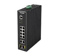 D-Link DIS-200G-12S - Switch industrial 12 puertos (10 Gigabit y 2 SFP, para carril DIN, apto para condiciones extremas -40°C a 65°C, ERPS, VLAN, QoS, IGMP, agregación de enlaces)