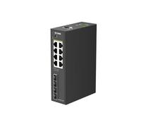 D-Link DIS-210G-12UP Switch 12 Puertos Industrial Gigabit Smart Managed PoE++, 4X SFP, 240W Total, Montaje DIN, IP40, ERPS, Entrada Dual DC, -40 a 75°C