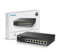D-Link DMS-108P Switch PoE No Gestionado Multi-Gigabit de 8 Puertos - 2,5GbE, 230W, 802.3af/at/BT, Sin Ventilador, Plug & Play, Carcasa Metálica, IGMP Snooping, QoS, Ethernet Eficiente
