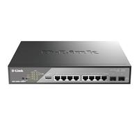 D-Link DSS-200G-10MPP/B - Interruptor de vigilancia inteligente Gigabit PoE++ de 10 puertos, 8 x 1000BASE-T PoE++ y 2 SFP, 802.3af/at/bt, presupuesto PoE de 242 W, se extiende a 250 m, VLAN, QoS, ERPS