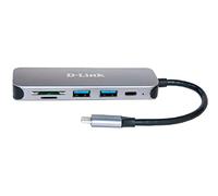 D-Link DUB-2325 base para portátil y replicador de puertos USB Tipo C Gris